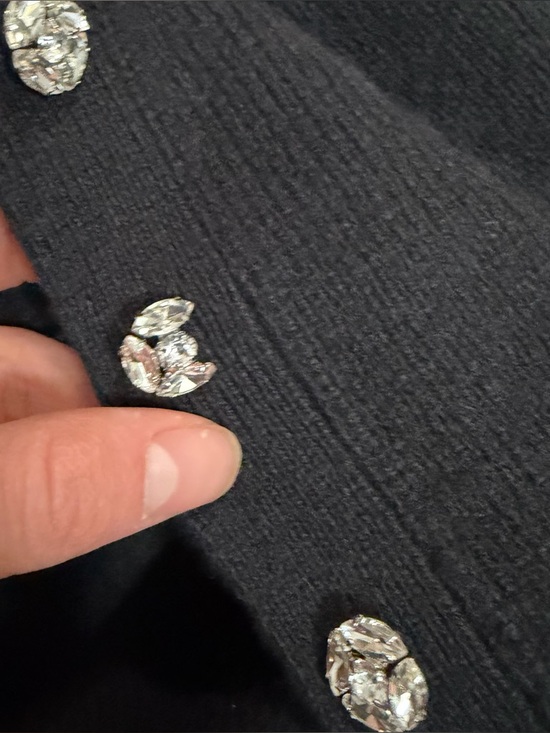 J crew Milano-stitch cinched-waist cardigan with embellished buttons - Picture 5 of 5